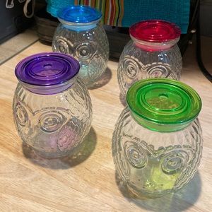 LIKE NEW Owl Glasses with Lids
